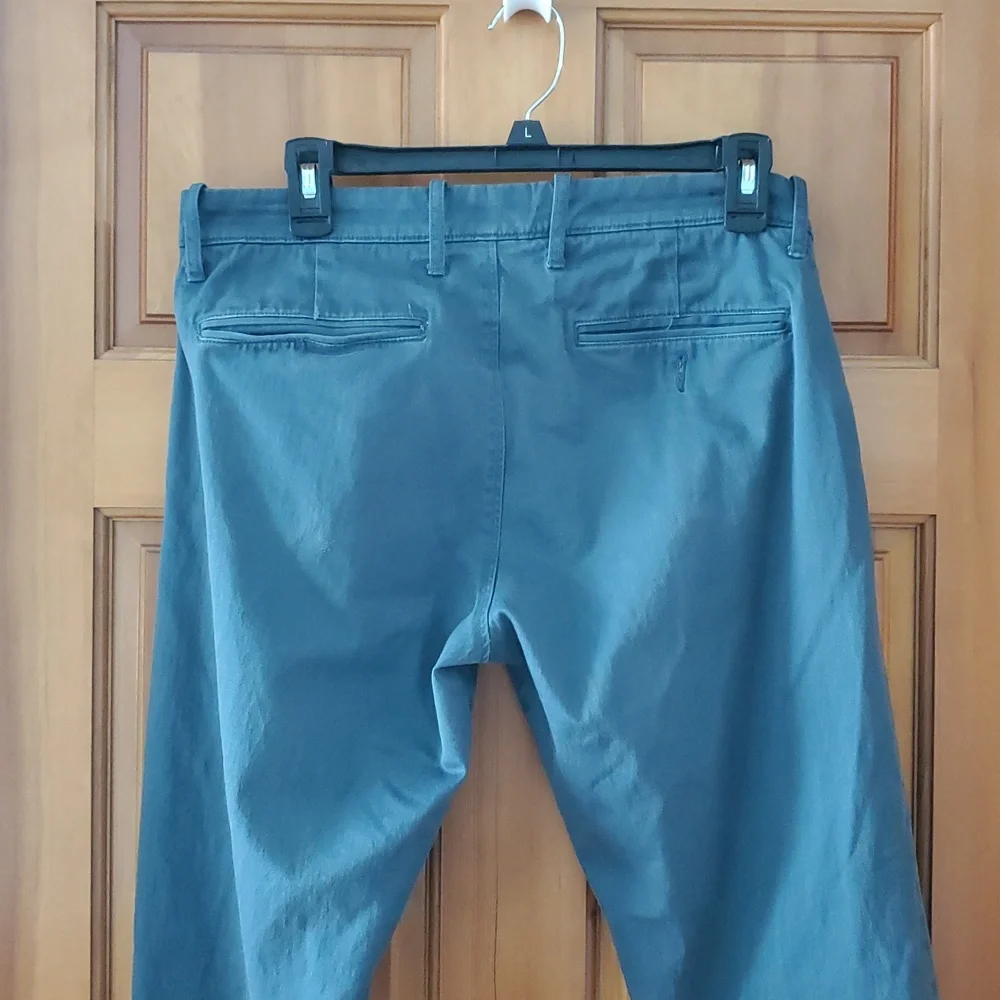 J Crew Mens Teal Gray Stretch‎ 484 Slim Straight Fit Chino Pants Size 31x32